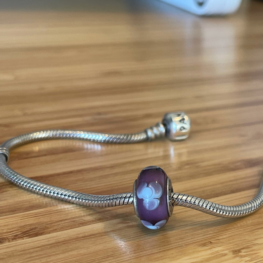 Murano Glass Pandora Charm - Purple